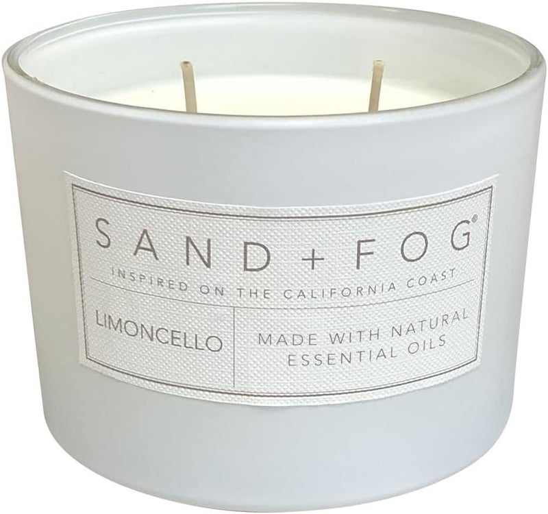 Sand + Fog Scented Candles for Home Jar Candles Limoncello 12 Oz White - Image 2