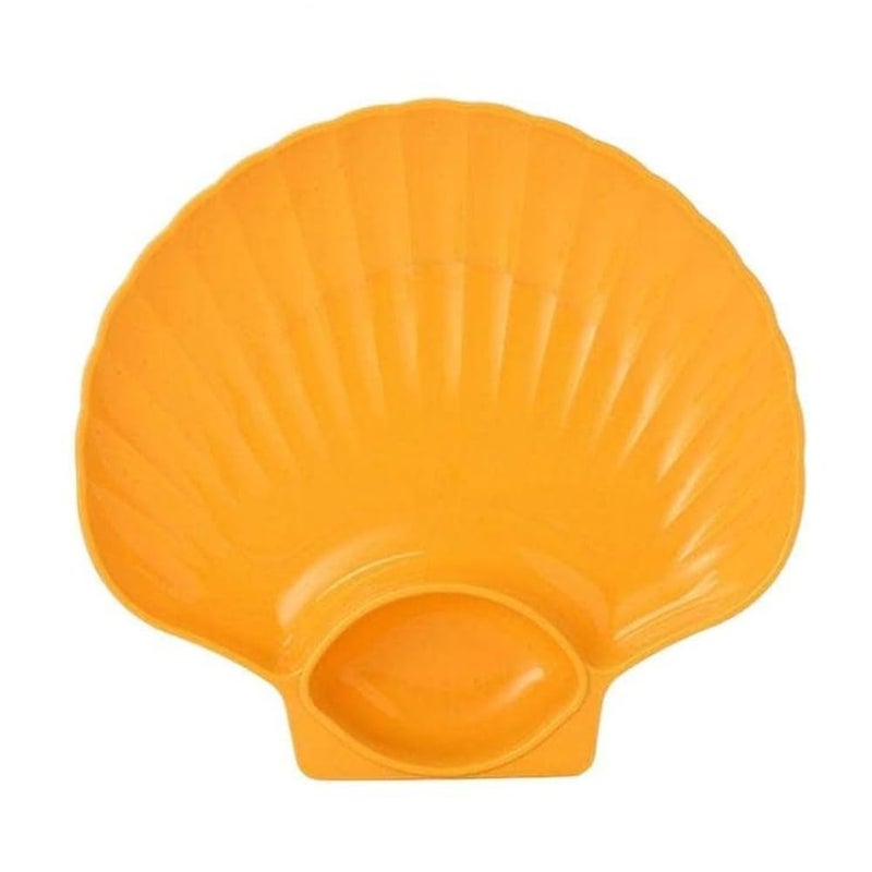 BGVM Seasoning Dish with Sauce Compartment - Dipping Bowl for Tomato Sauce, Sushi Appetizers, Condiments & Small Portions (Yellow)_Pack of 4 - Image 1