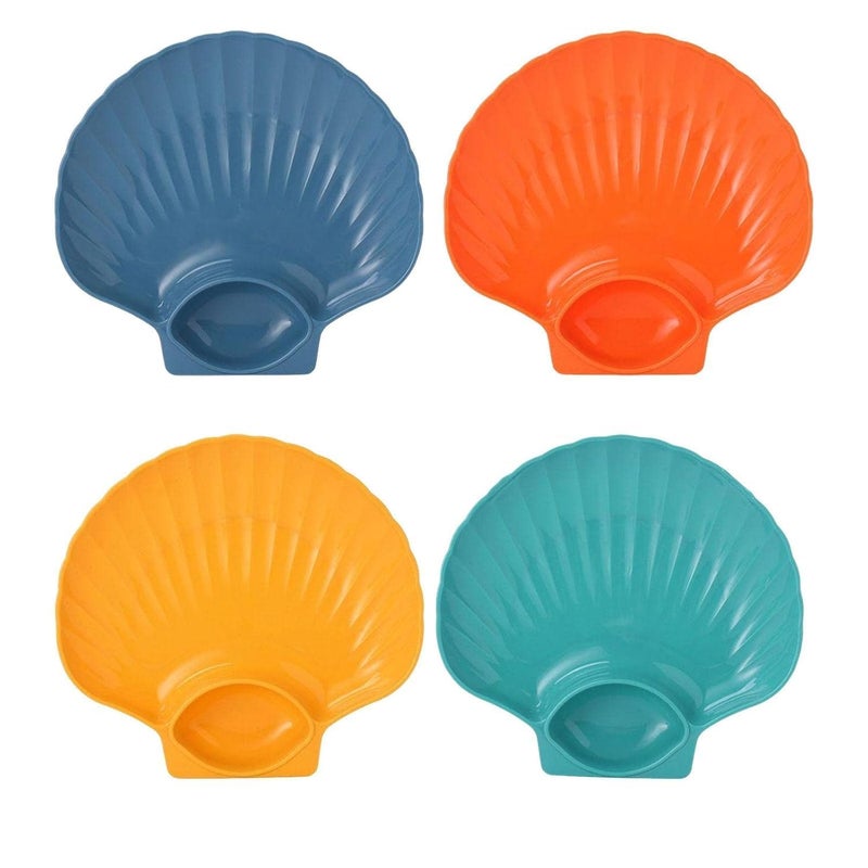 BGVM Seasoning Dish with Sauce Compartment - Dipping Bowl for Tomato Sauce, Sushi Appetizers, Condiments & Small Portions (Yellow)_Pack of 4 - Image 2