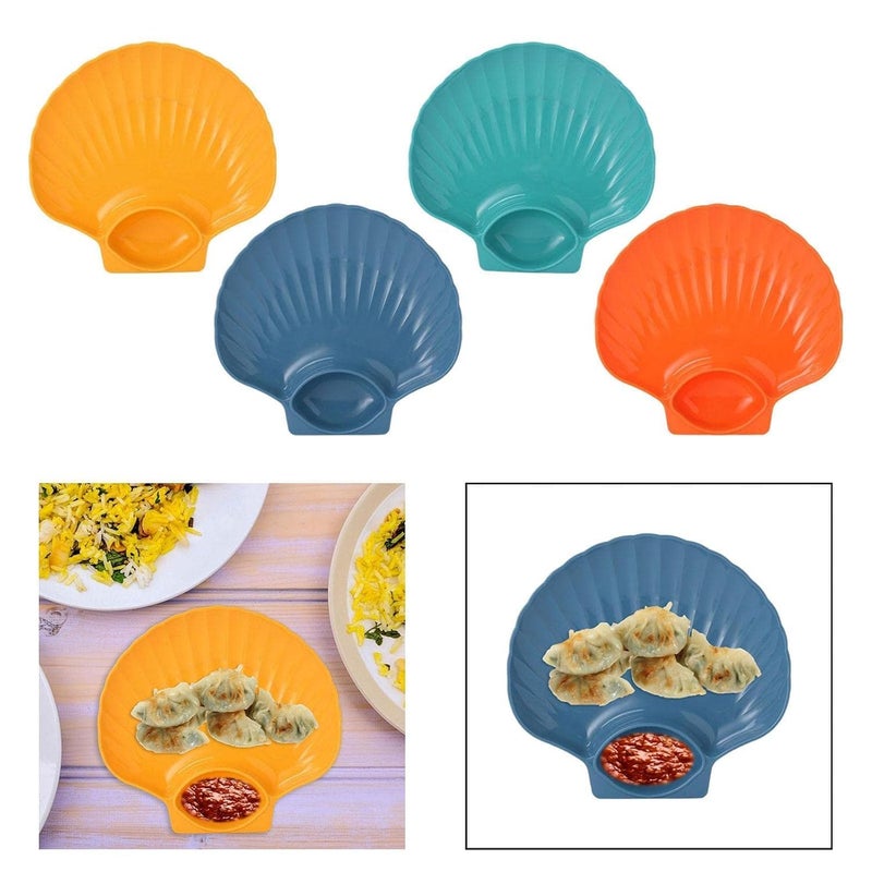 BGVM Seasoning Dish with Sauce Compartment - Dipping Bowl for Tomato Sauce, Sushi Appetizers, Condiments & Small Portions (Yellow)_Pack of 4 - Image 3
