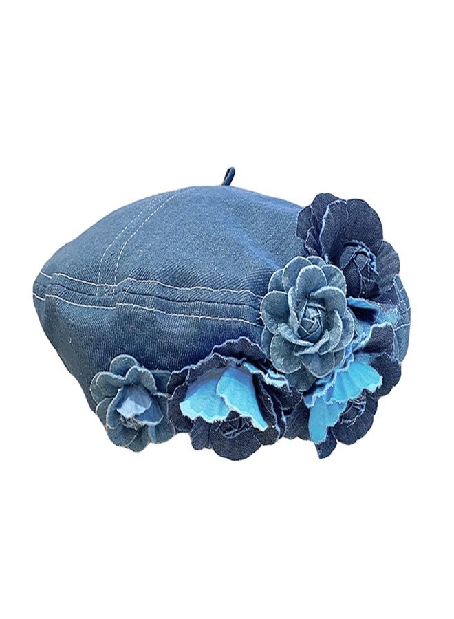 ZARSIO Denim Beret Hat for Women, French Artist Painter Beret Casual Sun Hat with Adjustable Strap - Image 1