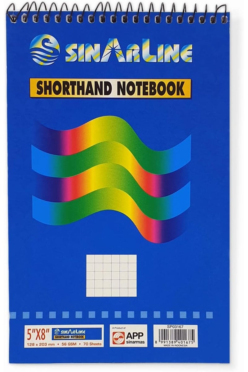 SINARLINE دفتر ملاحظات حلزوني علوي 5 مم مربع 5" × 8" - Image 1