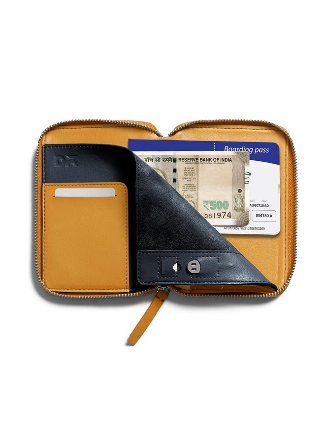 DailyObjects DailyObjects Check-In Travel Passport Wallet Cover for Men and Women | Passport Cover with Zip Around Closure made of Vegan Leather | Passport Holder with Credit Debit Card Slots - Yellow  - Image 5