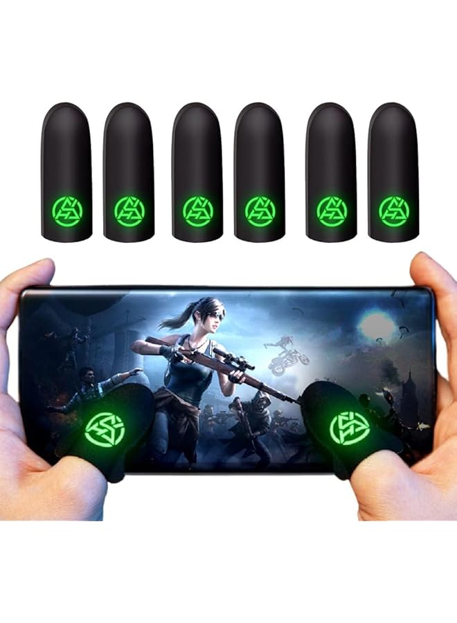 Mobile Gaming Finger Sleeves 3 Pair Set Silver Fiber Touch Screen Gloves For Phones Tablets，Anti Sweat Breathable Design For Pro Gamers  - Image 1