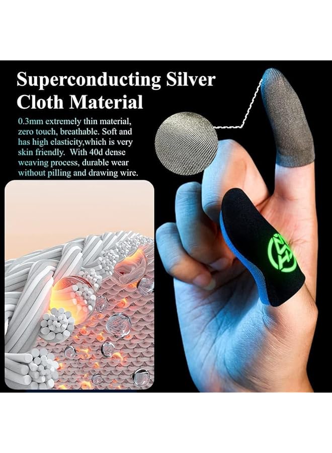 Mobile Gaming Finger Sleeves 3 Pair Set Silver Fiber Touch Screen Gloves For Phones Tablets，Anti Sweat Breathable Design For Pro Gamers  - Image 4