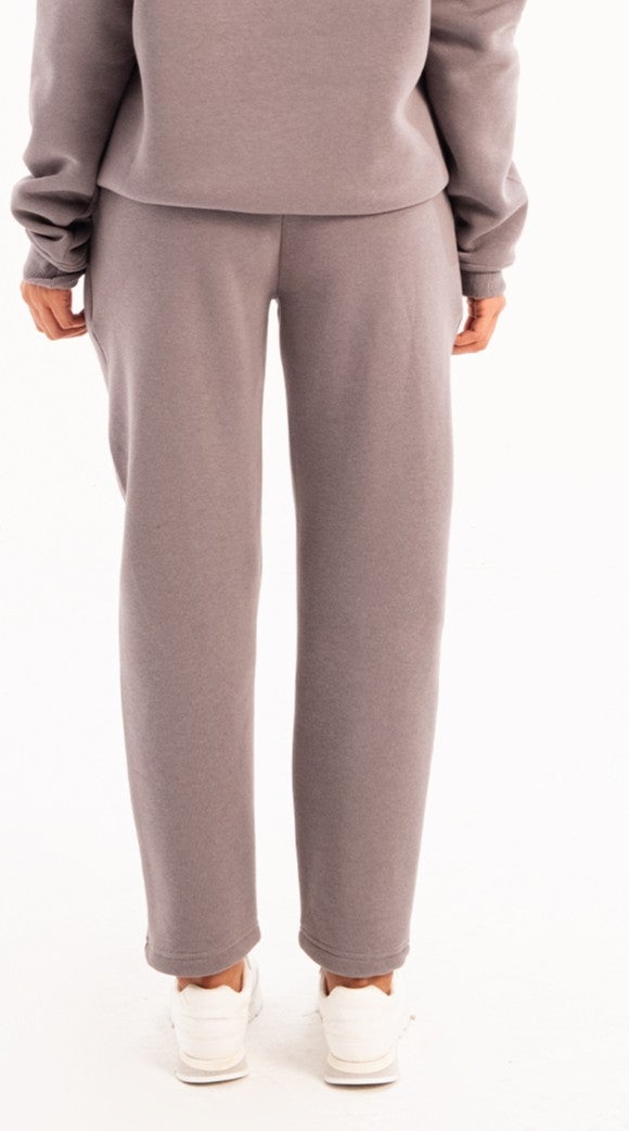 Justever Relaxed Fit Brushed Polar Fleece Grey Women's Sweatpants - Echo  - Image 2