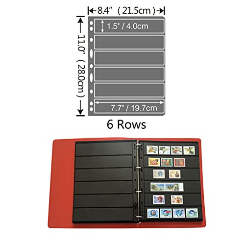 MUDOR 20 Sheets Stamp Pages for Collectors, 6 Pockets Sleeves, Fit 3 or 4 Ring Binder, Professional Pack - Image 4