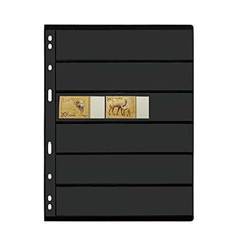 MUDOR 20 Sheets Stamp Pages for Collectors, 6 Pockets Sleeves, Fit 3 or 4 Ring Binder, Professional Pack - Image 1
