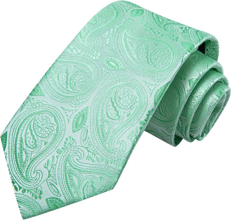 Hi-Tie Silk Paisley Ties for Men Necktie Pocket Square Cufflinks Set Foral Tie Sets Formal Business - Image 3