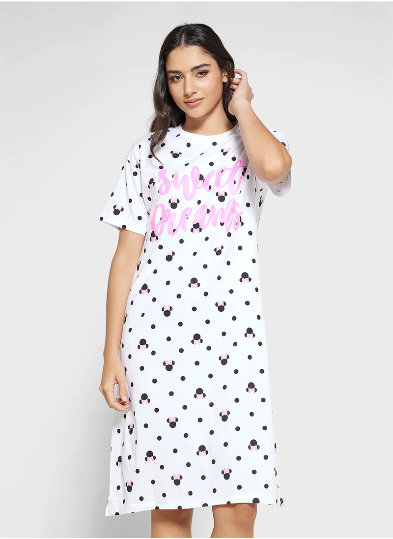 Disney Minnie Printed Night Dress