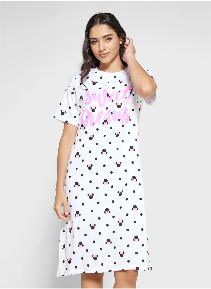 Disney Minnie Printed Night Dress  - Image 1