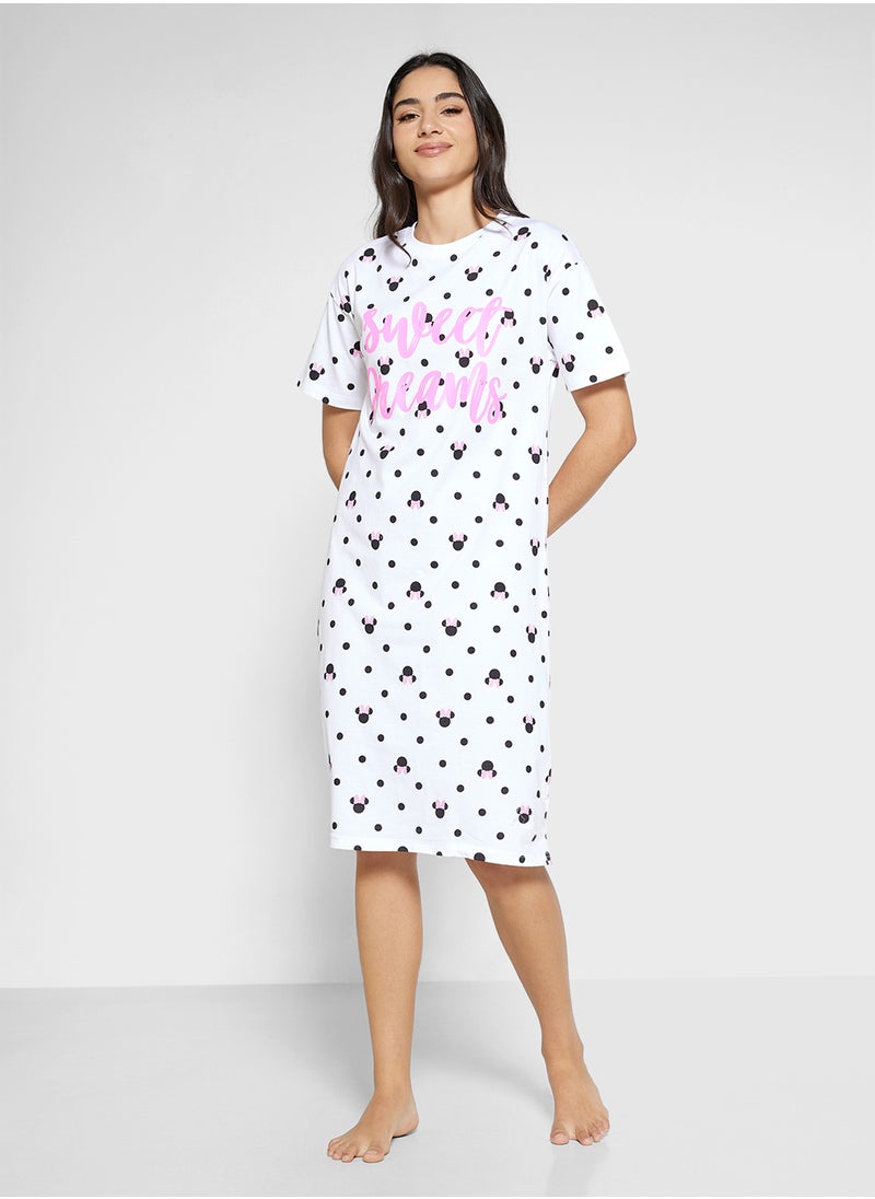 Disney Minnie Printed Night Dress  - Image 4