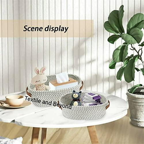 Textile and Beyond Boho Rope Storage Basket Set of 2 – Jute Organizer Box for Bookshelf, Fruits, Laundry, Toys, Gift Hampers, Baby Tray & Home Decor (Living Room, Kitchen & Washroom) - Image 3