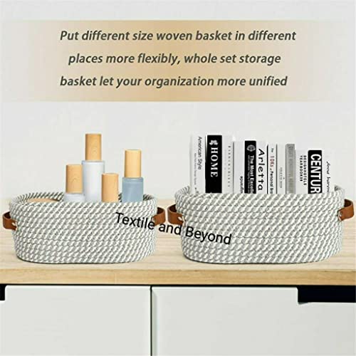 Textile and Beyond Boho Rope Storage Basket Set of 2 – Jute Organizer Box for Bookshelf, Fruits, Laundry, Toys, Gift Hampers, Baby Tray & Home Decor (Living Room, Kitchen & Washroom) - Image 2