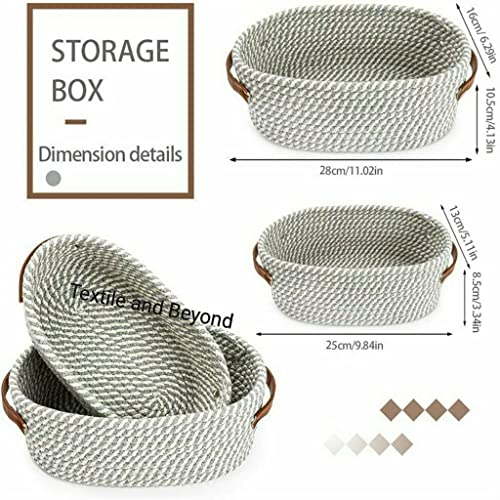 Textile and Beyond Boho Rope Storage Basket Set of 2 – Jute Organizer Box for Bookshelf, Fruits, Laundry, Toys, Gift Hampers, Baby Tray & Home Decor (Living Room, Kitchen & Washroom) - Image 4