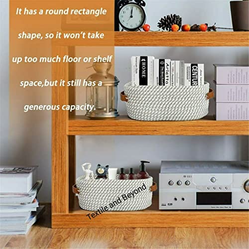 Textile and Beyond Boho Rope Storage Basket Set of 2 – Jute Organizer Box for Bookshelf, Fruits, Laundry, Toys, Gift Hampers, Baby Tray & Home Decor (Living Room, Kitchen & Washroom) - Image 5