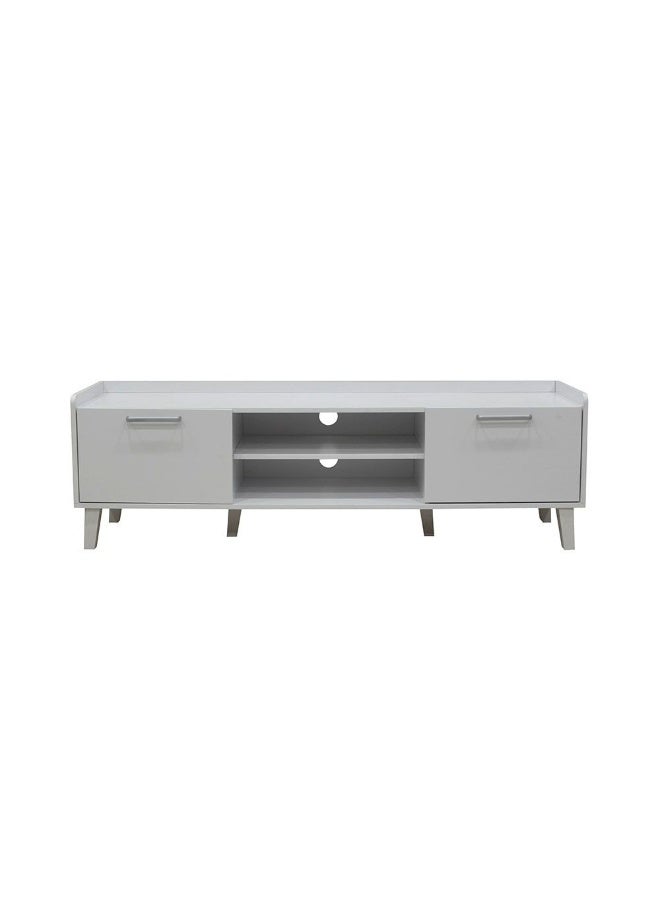 DANUBE HOME Supreme Tv Unit With 2 Doors Stylish And Modern Tv Stand For Up To 65 Inches Durable Storage Cabinet Elegant Living Room Furniture Sleek Design For Home Décor - White - Image 2
