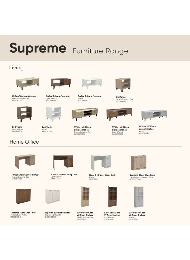 DANUBE HOME Supreme Tv Unit With 2 Doors Stylish And Modern Tv Stand For Up To 65 Inches Durable Storage Cabinet Elegant Living Room Furniture Sleek Design For Home Décor - White - Image 4