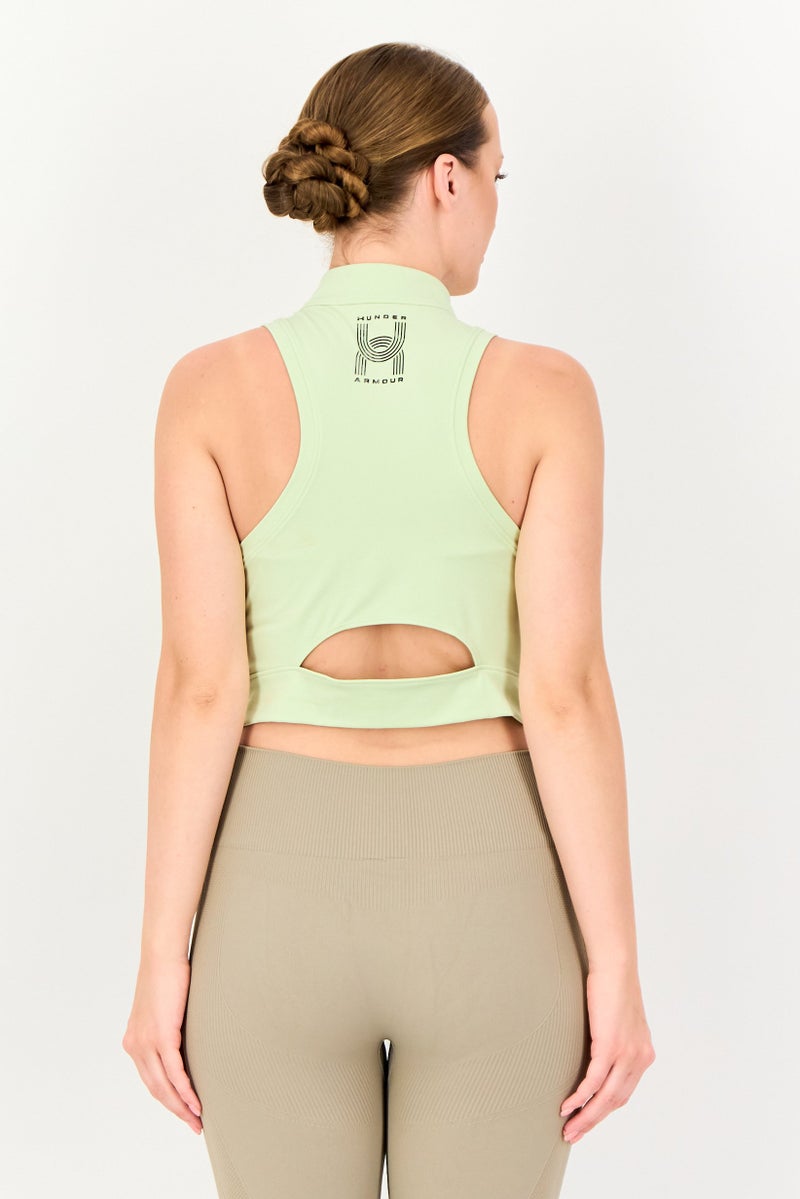 UNDER ARMOUR Women Sportswear Fit Sleeveless Training Tank Top, Green - Image 3