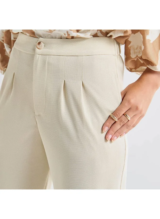 Splash FAV Textured Wide Leg Pants with Pockets