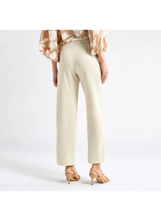 Splash FAV Textured Wide Leg Pants with Pockets