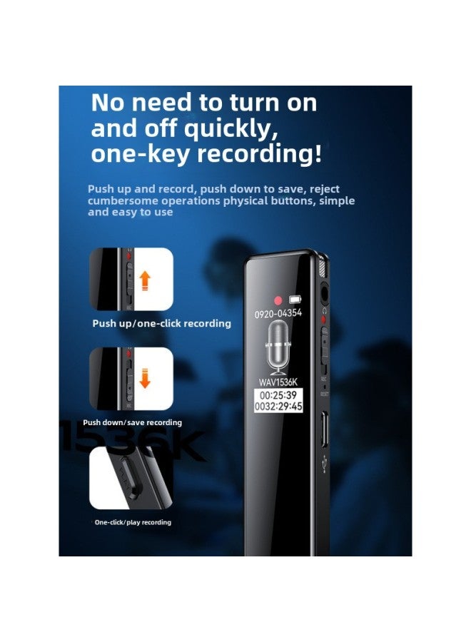 Intelligent Recording Pen Small Portable Lawyer Student Class Professional HD Noise Reduction Ultra-long Standby Large Capacity Device-Body Color:A2-1.44 Color Screen Plastic Version [1536k Hd Version + Timing + Voice Control Recording]-Memory Capacity:32gb (can Store About 144 Hours Of Recording)  - Image 2