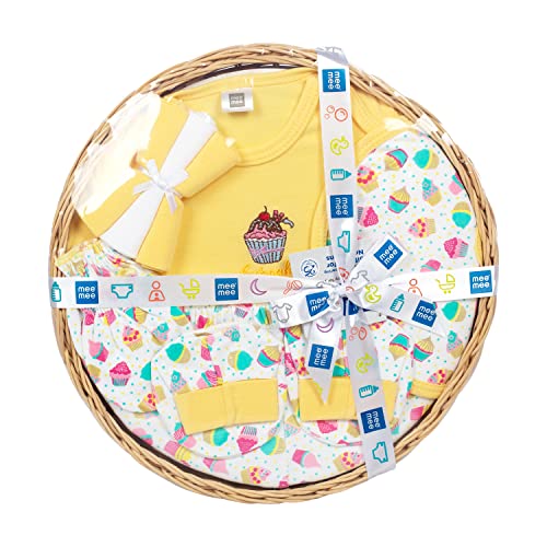 Mee Mee Cotton Soft Pampering Gift Set Hamper for New Born, Baby Boy, Baby Girl (8 Pieces, Yellow) - Image 1