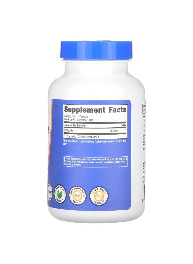 Nutricost, L-Glycine, 1,000 mg, 120 Capsules (Packaging may vary) - Image 2