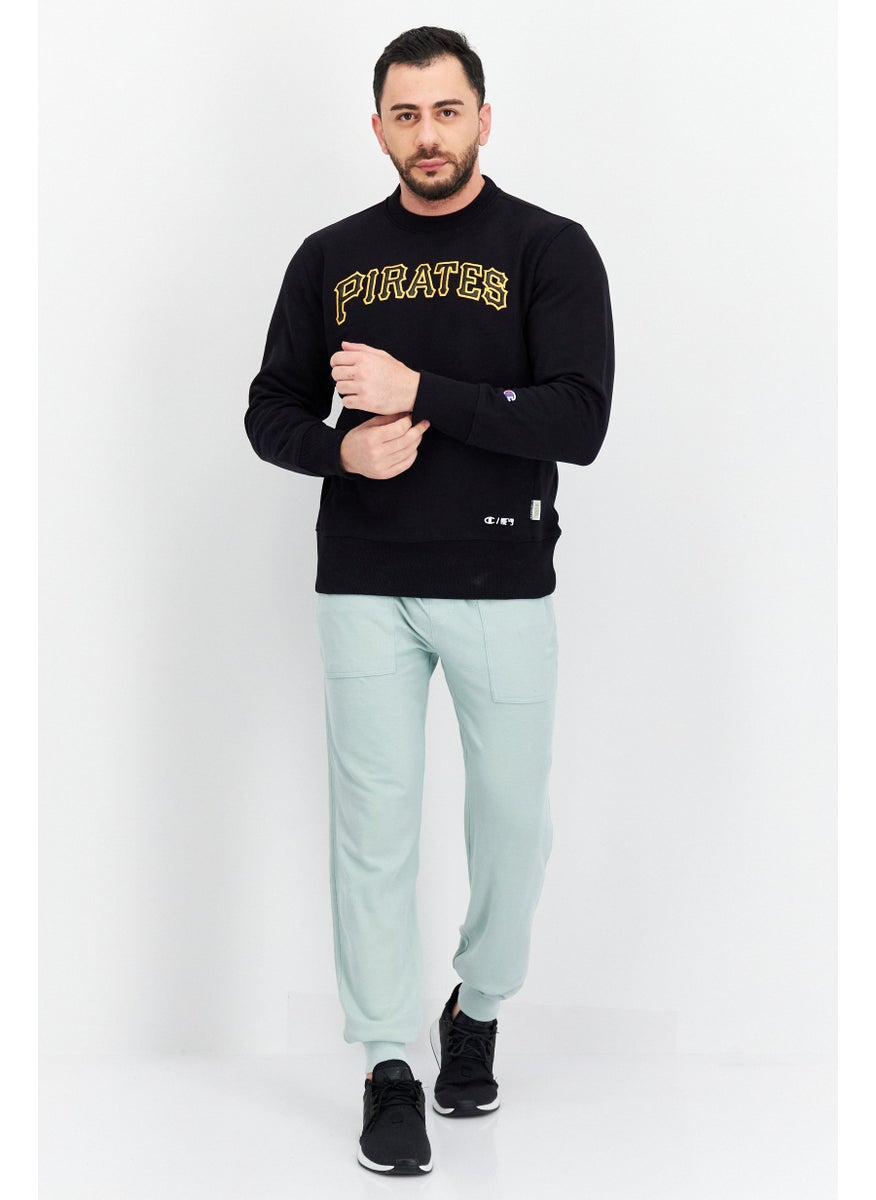 Champion Men Sportswear Fit Long Sleeves Outdoor Sweatshirt, Black  - Image 3
