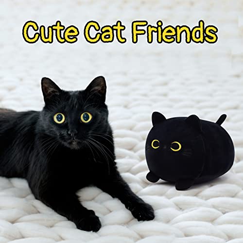 LSYDCARM Black Cat Plush Pillow Kawaii Black Cat Stuffed Animals Cat Plushie Cute Black Cat Pillow Stuffed Cat Toys for Kids Birthday Christmas Home Decoration - Image 5