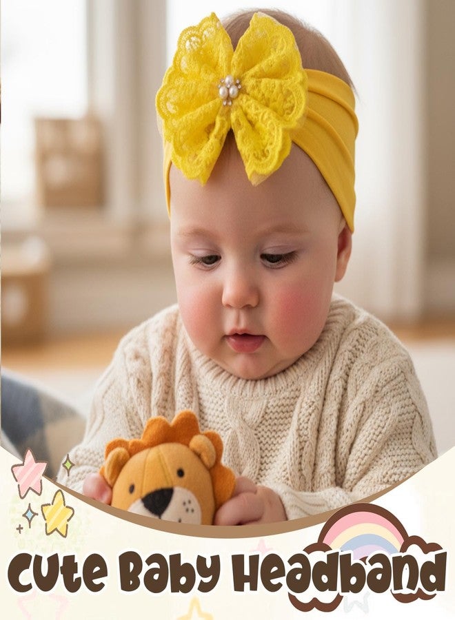 ووي أطواق شعر Woeoe للأطفال الرضع، أطواق شعر للبنات، إكسسوارات أطواق شعر من النايلون مزينة بأطواق شعر للأطفال الرضع حديثي الولادة والأطفال الصغار - Image 3