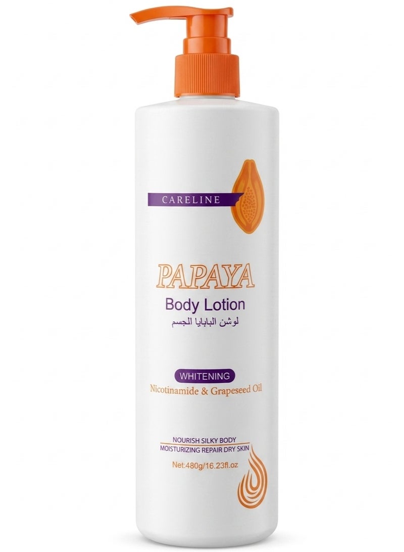 Careline Papaya Body Lotion Whitening Niacinamide & Grapeseed Oil 480g - Image 1