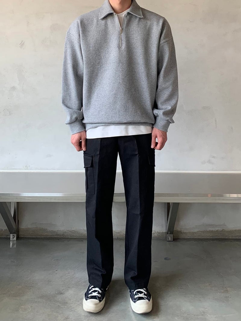 TAGDO Men's Solid Oversize Sweatshirt (RF-OS-SHRT-2001-Grey-S) - Image 2