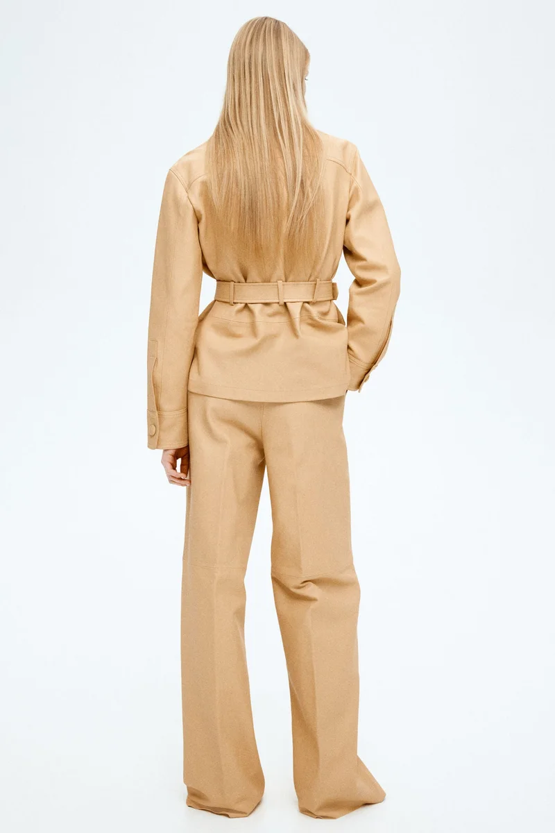 H&M Belted leather jacket