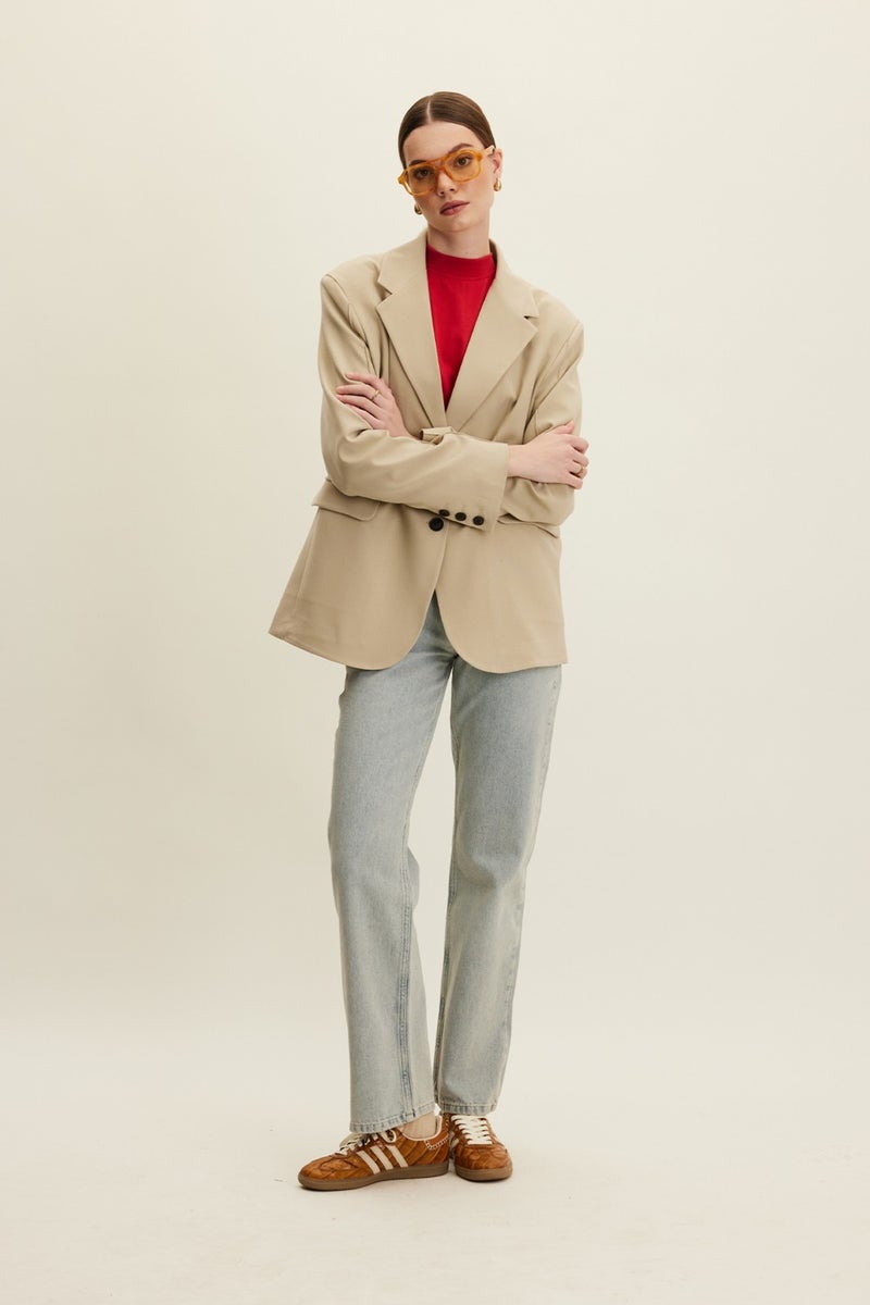 Manuka Classic Cut Blazer Jacket Beige  - Image 2