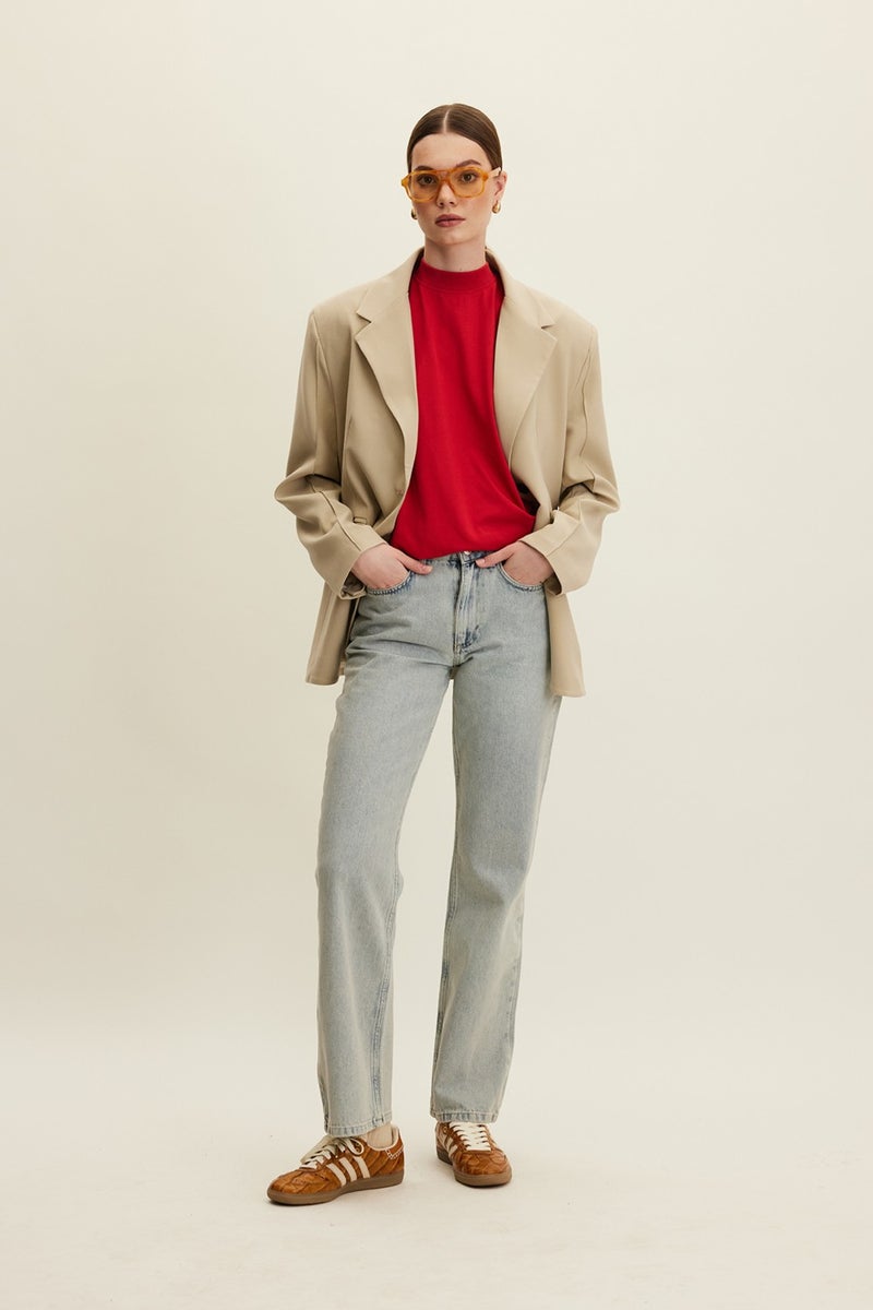 Manuka Classic Cut Blazer Jacket Beige  - Image 3