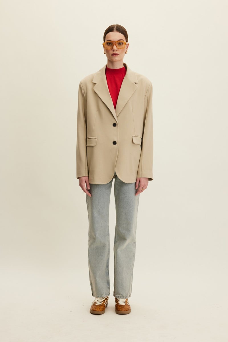 Manuka Classic Cut Blazer Jacket Beige  - Image 4