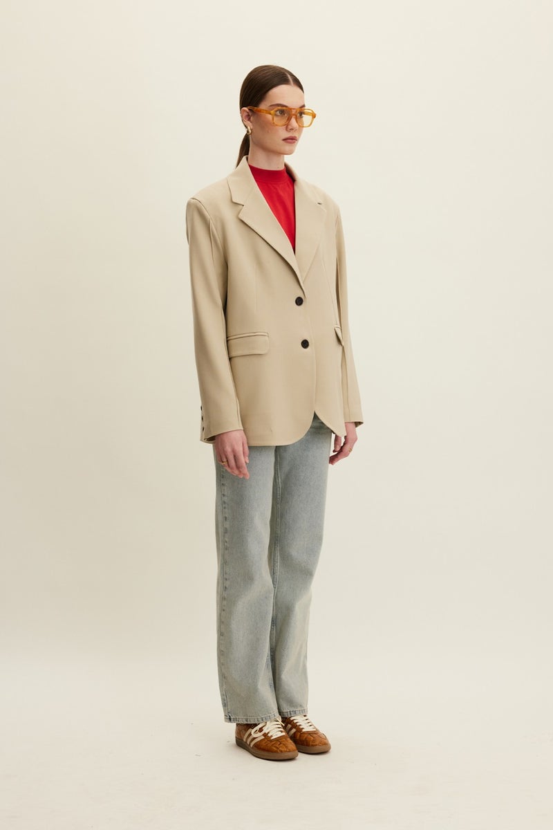 Manuka Classic Cut Blazer Jacket Beige  - Image 5