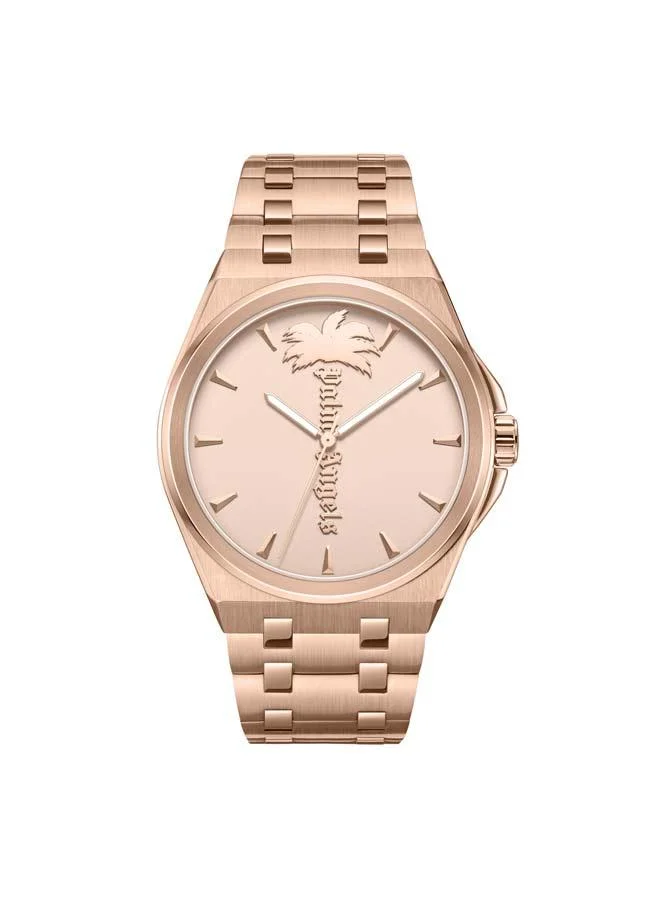 Palm Angels Lucentia Rose Gold Dial Rose Gold Stainless Steel Bracelet Analog Watch for Men, 43mm