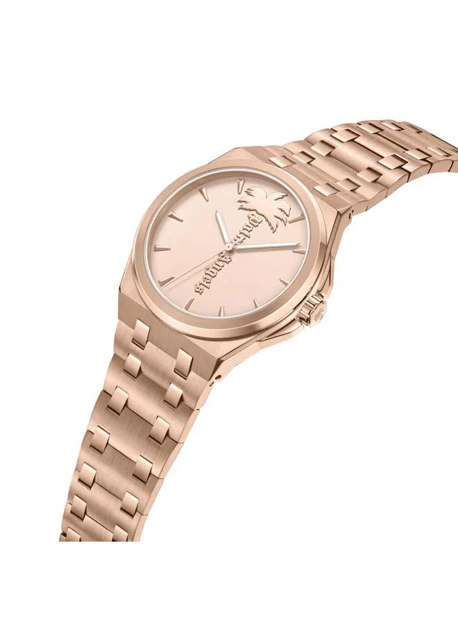 Palm Angels Lucentia Rose Gold Dial Rose Gold Stainless Steel Bracelet Analog Watch for Men, 43mm