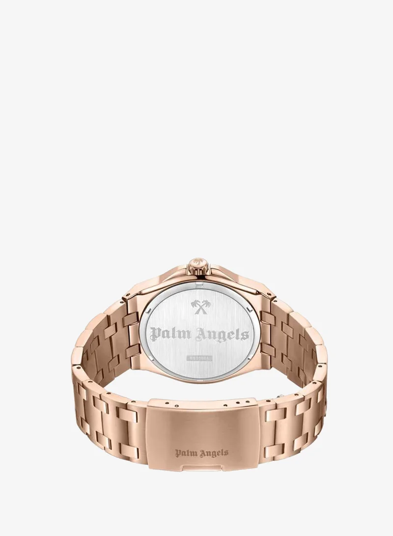 Palm Angels Rose Gold Lucentia Rose Gold Dial Rose Gold Stainless Steel Bracelet Analog Watch for Men, 43mm for Men | Best Price UAE