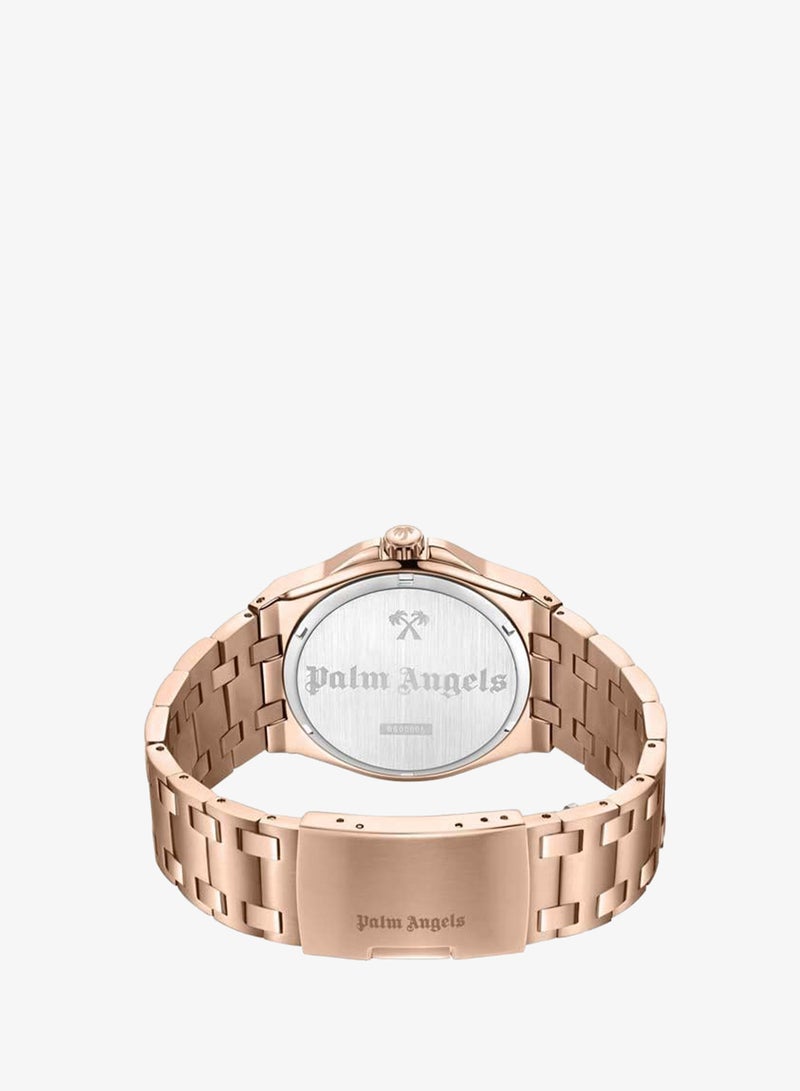 Palm Angels Lucentia Rose Gold Dial Rose Gold Stainless Steel Bracelet Analog Watch for Men, 43mm - Image 3