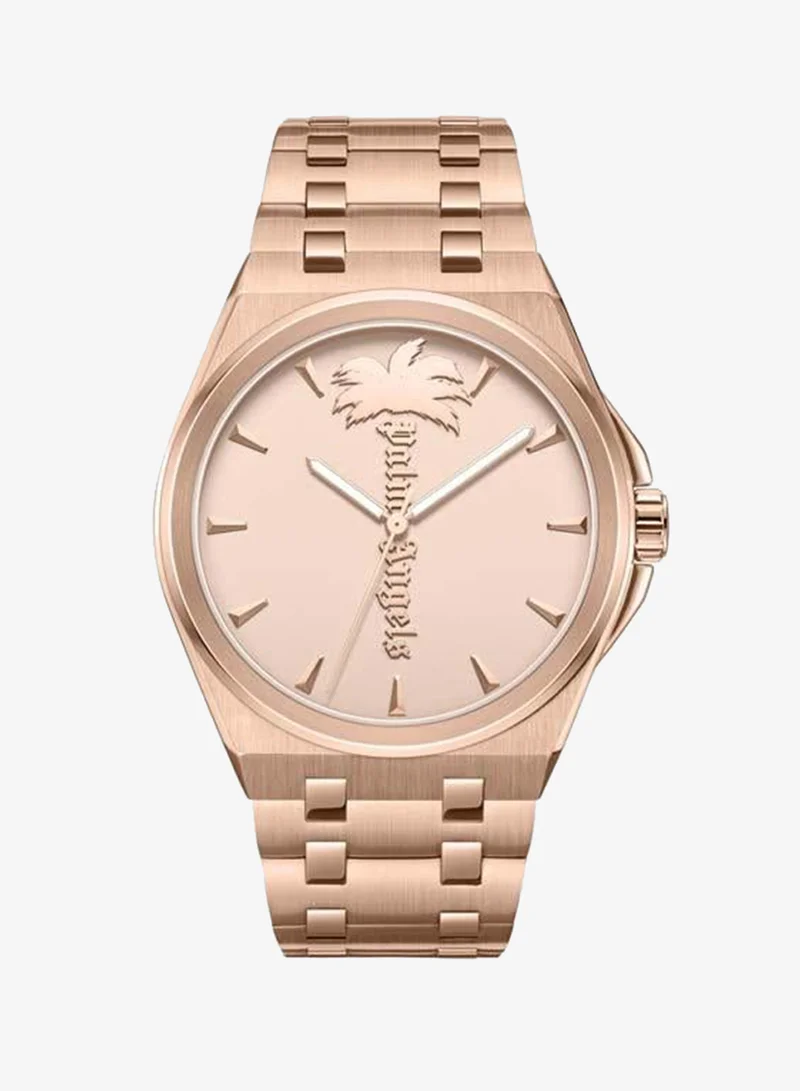 Palm Angels Lucentia Rose Gold Dial Rose Gold Stainless Steel Bracelet Analog Watch for Men, 43mm