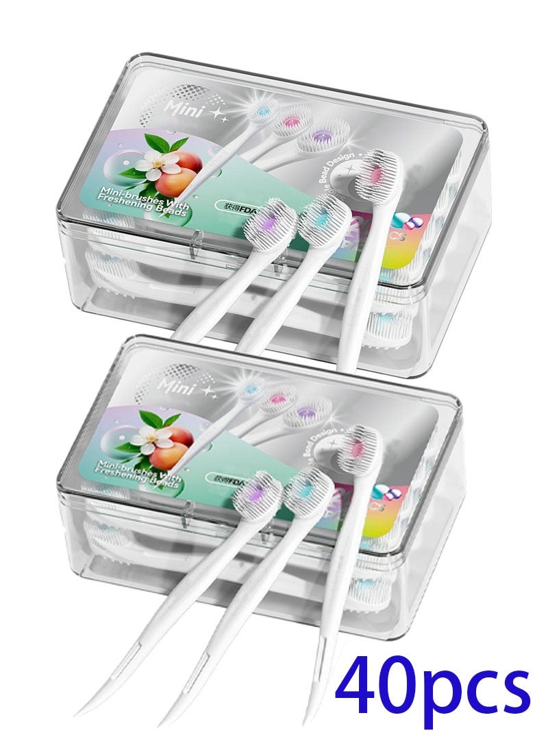 40 Pcs Disposable Toothbrushes with Toothpaste and Pick for Work or Travel, Mini Travel Toothbrushes, Mixed Flavor - Image 1