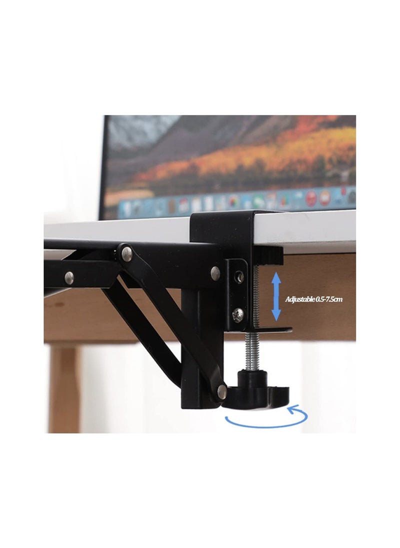 SYOSI - Desk Extender Clamp, for DIY Custom Wooden Desk Extender Board (Board Not Included), Punch-Free Computer Keyboard Tray Clamp for Home or Office, Desk Extender, Foldable Keyboard Tray(Black) - Image 1