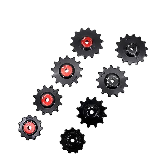 DJC Components DJC 12s Bike Ceramic Bearing Pulley Wheel 2pcs Tension for Rival Force AXS eTap T-Type Di2 11T 12T 13T 14T MTB Road Bike Rear Derailleur for Shimano for Sram(red 12T and 14T) - Image 1