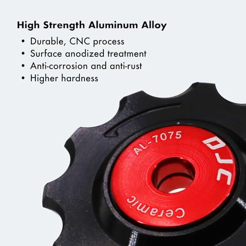 DJC Components DJC 12s Bike Ceramic Bearing Pulley Wheel 2pcs Tension for Rival Force AXS eTap T-Type Di2 11T 12T 13T 14T MTB Road Bike Rear Derailleur for Shimano for Sram(red 12T and 14T) - Image 4