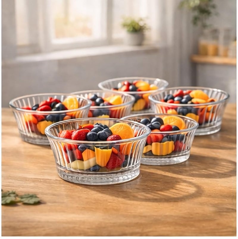 WRINGO Glass Bowls for Kitchen Prep, Dessert, Dips, and Candy Dishes, Cake, Snack Bowl Set of 6 Or Nut Bowls, and Microwave Safe Clear Glass Bowl for Mixing, Storing Size 4 Inch (WD-03) - Image 1