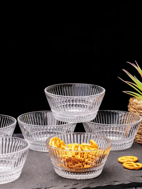 WRINGO Glass Bowls for Kitchen Prep, Dessert, Dips, and Candy Dishes, Cake, Snack Bowl Set of 6 Or Nut Bowls, and Microwave Safe Clear Glass Bowl for Mixing, Storing Size 4 Inch (WD-03) - Image 5