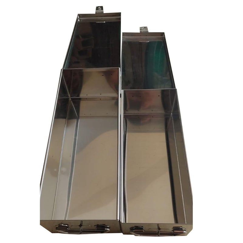 GvanyS Stainless Steel Rectangular Empty Medicines StorageFirst Aid Box For all use Set of 2 pic Silver color 1st 12 inch 2nd10 inch - Image 5